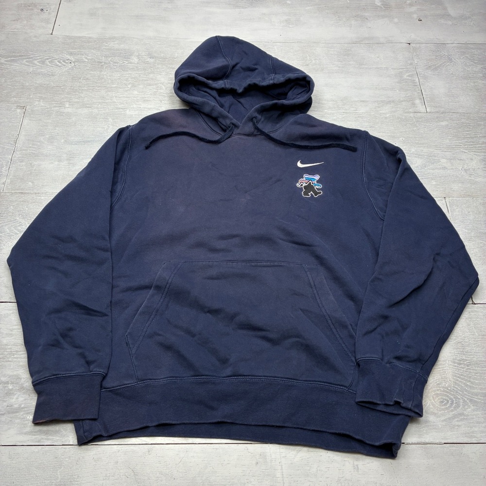 Nike Grateful Dead Dancing Bear Hoodie Mens L Navy Blue Fleece CJ1611-419